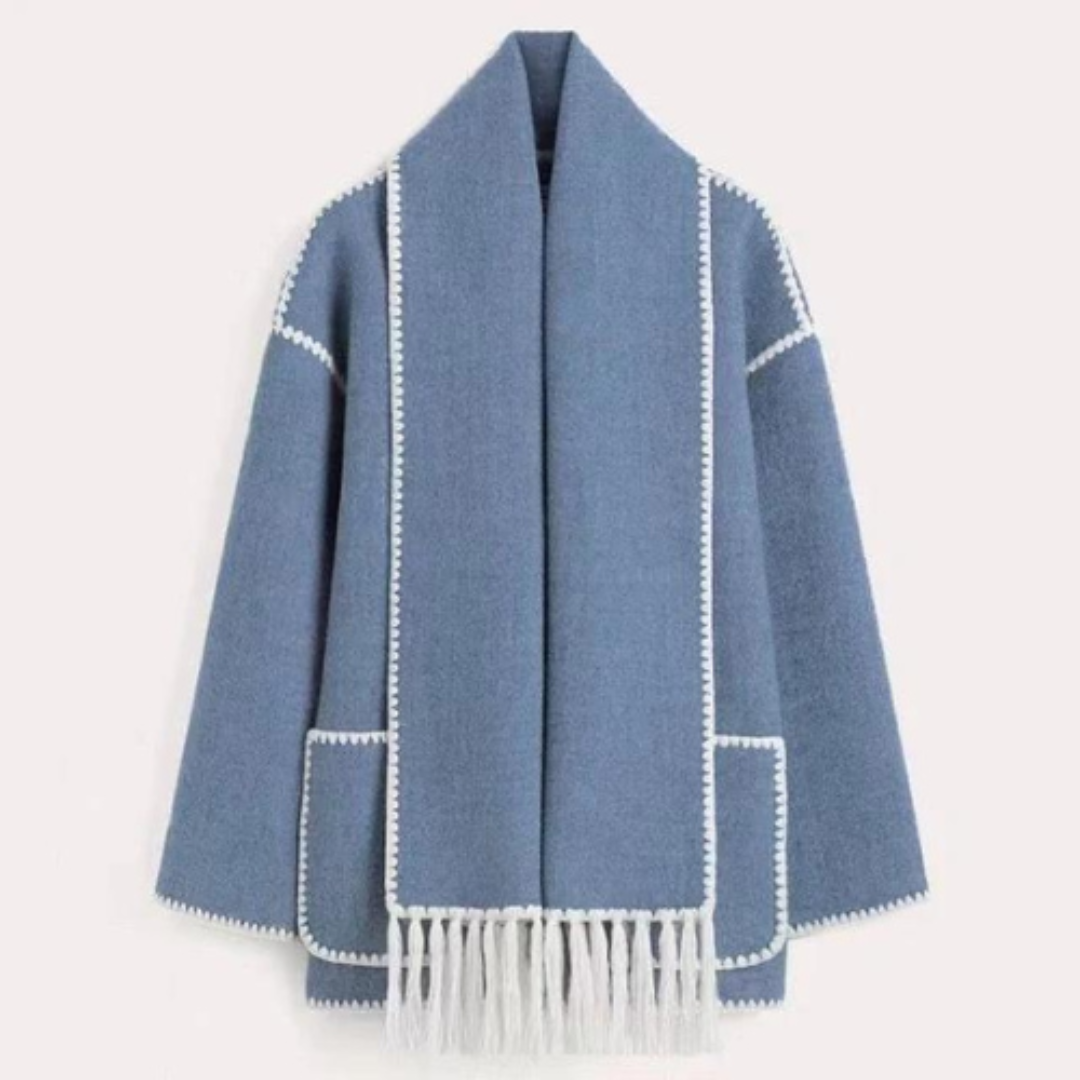Drune | Damen Warmer Wickelkragen Winterjacke Lockere Stil