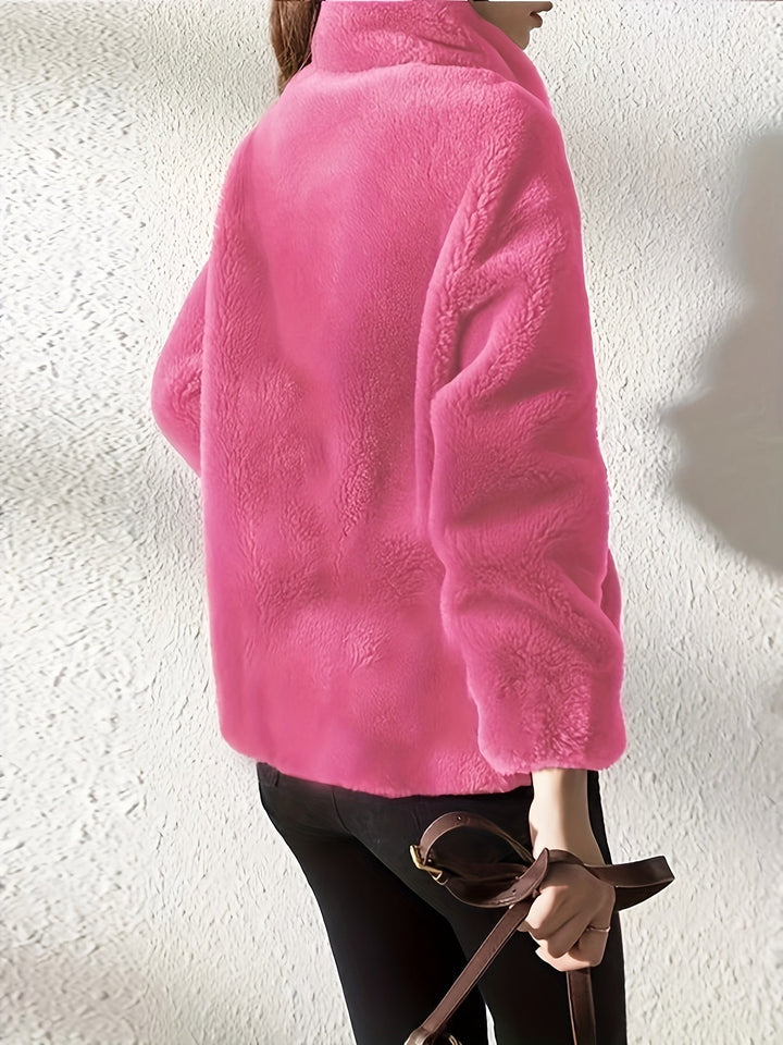 Drune | Zip up Langarm Teddy Mantel