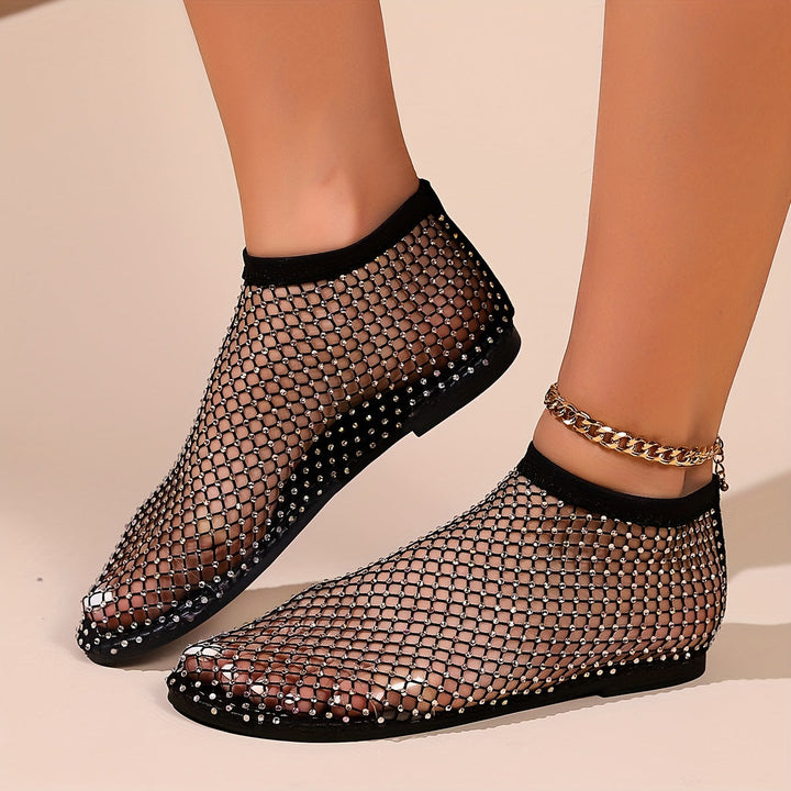 Drune | Konstruktion Strasa, Flache Schuhe, Durchsichtige Sandalen für Den Strand