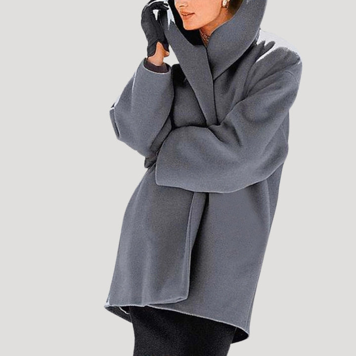 Drune | Damen Wollmantel oversized Wickel Winterjacke