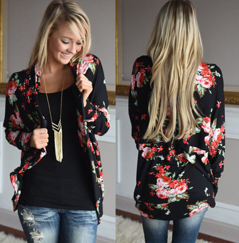 Damen Langarmshirt mit floralem Design und lässigem Schnitt Drune