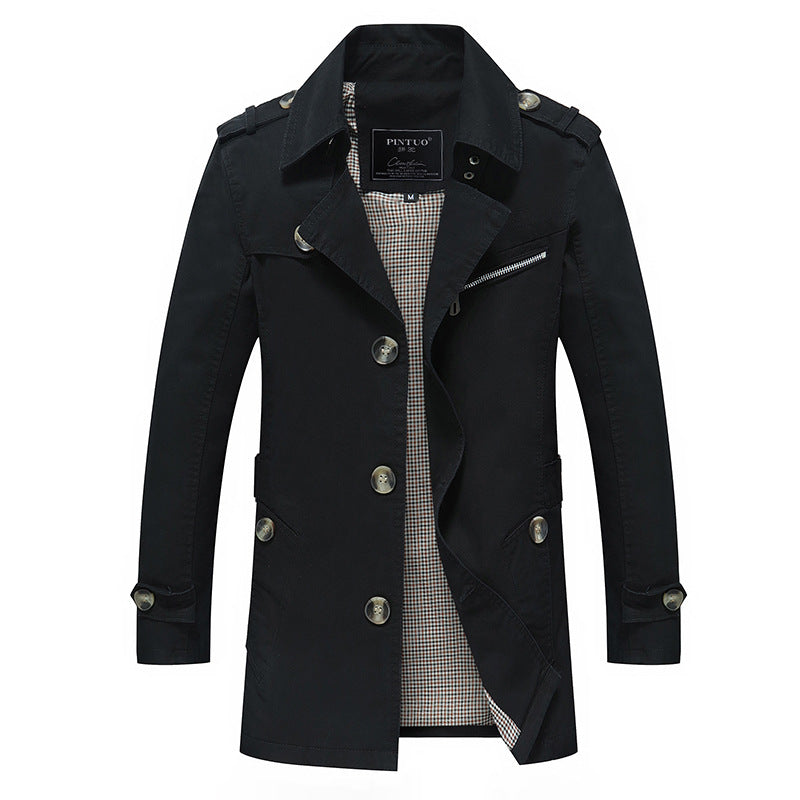 Herren lässige Trenchjacke mit praktischen Taschen und modernem Design Drune