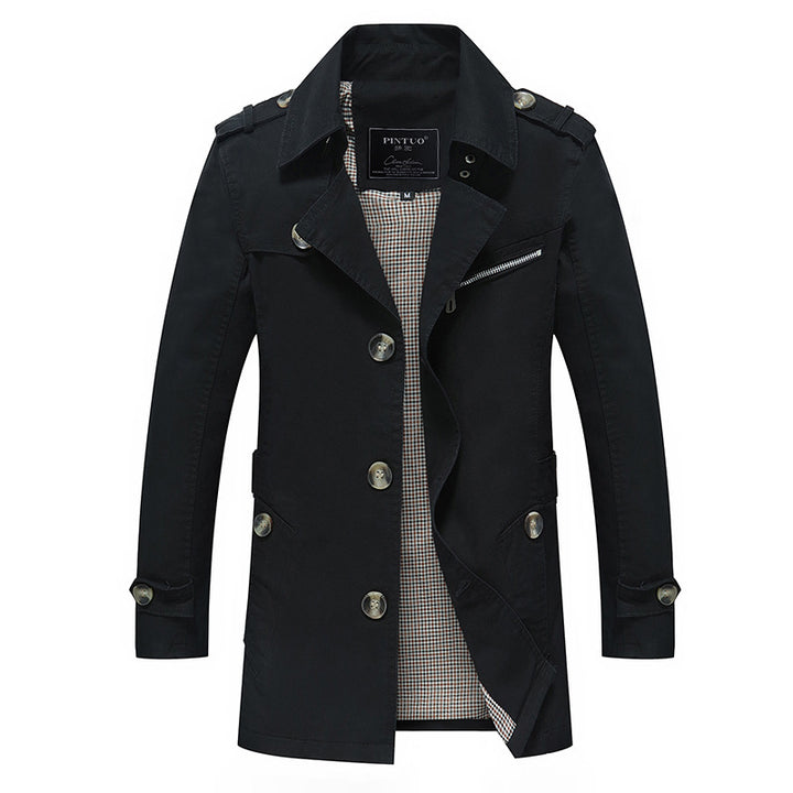 Herren lässige Trenchjacke mit praktischen Taschen und modernem Design Drune