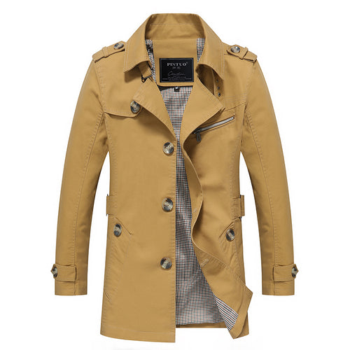 Herren lässige Trenchjacke mit praktischen Taschen und modernem Design Drune