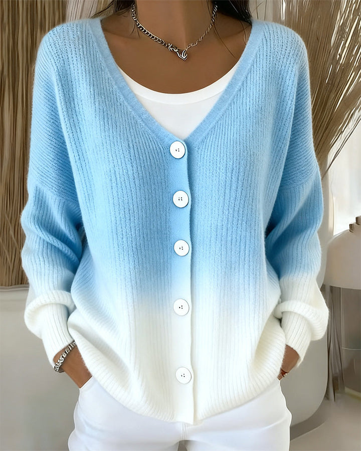 Drune | Ausschnitt Langärmelige Gradient Strickjacke