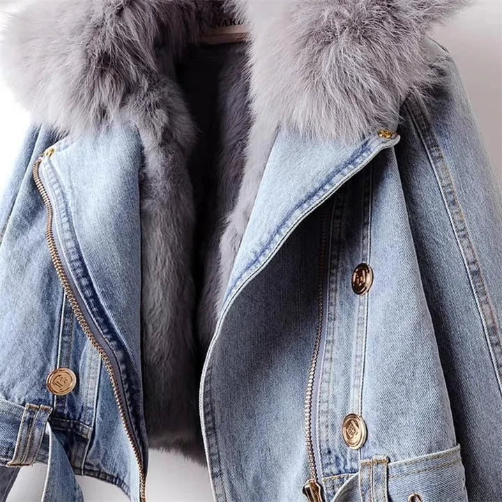 Drune | Faux Fur Denim Motorrad