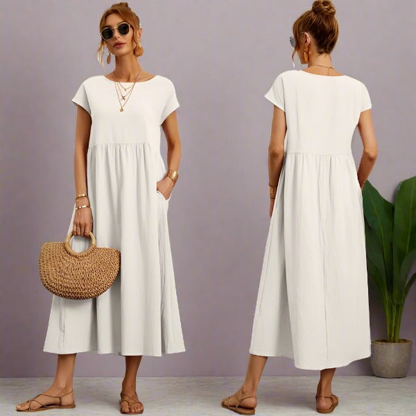 Drune | Casual Elegant Baumwolle und Leinenkleid