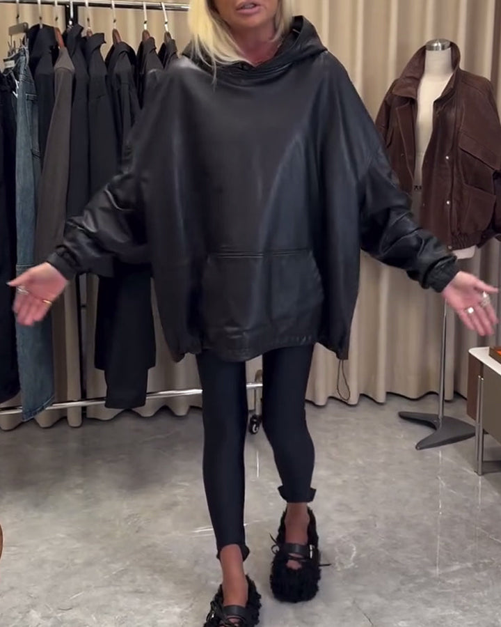 Drune | Kapuzenpullover Aus Pu Leder