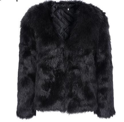Damen Flauscher Kurzjacke mit modischem V-Ausschnitt Drune