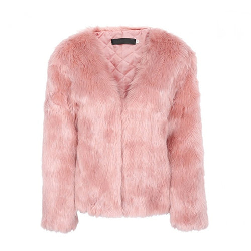 Damen Luxuriöse Kunstpelzjacke mit weichem Innenfutter Drune