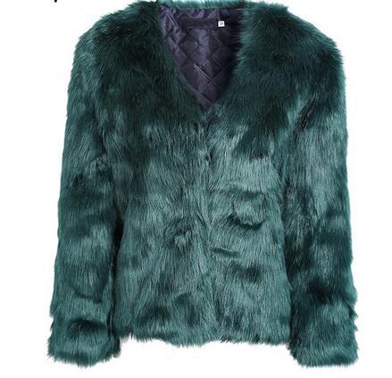 Damen Flauscher Kurzjacke mit modischem V-Ausschnitt Drune