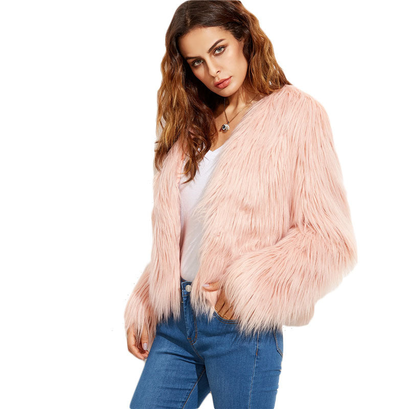 Damen Luxuriöse Kunstpelzjacke Drune