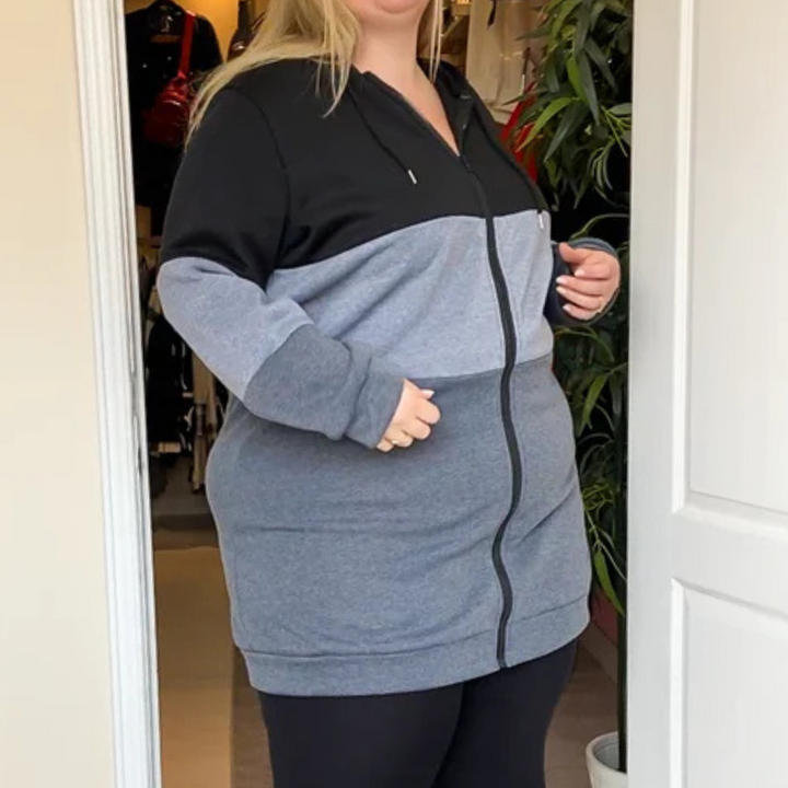 Drune | Lange Kapuzenjacke mit Reißverschluss für Damen im Herbst
