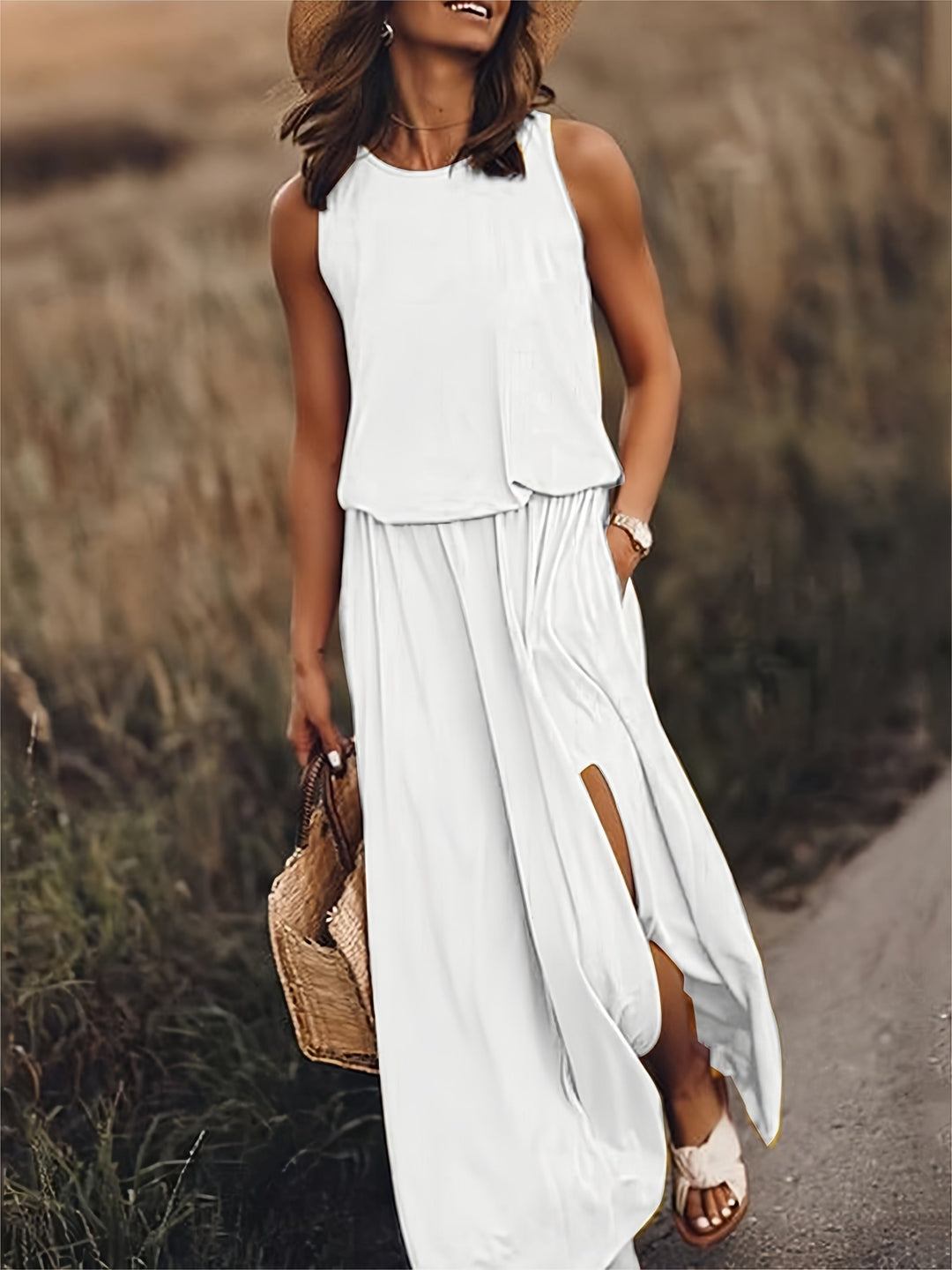 Drune | Damen Schwarzes Modal Boho Maxikleid Farben