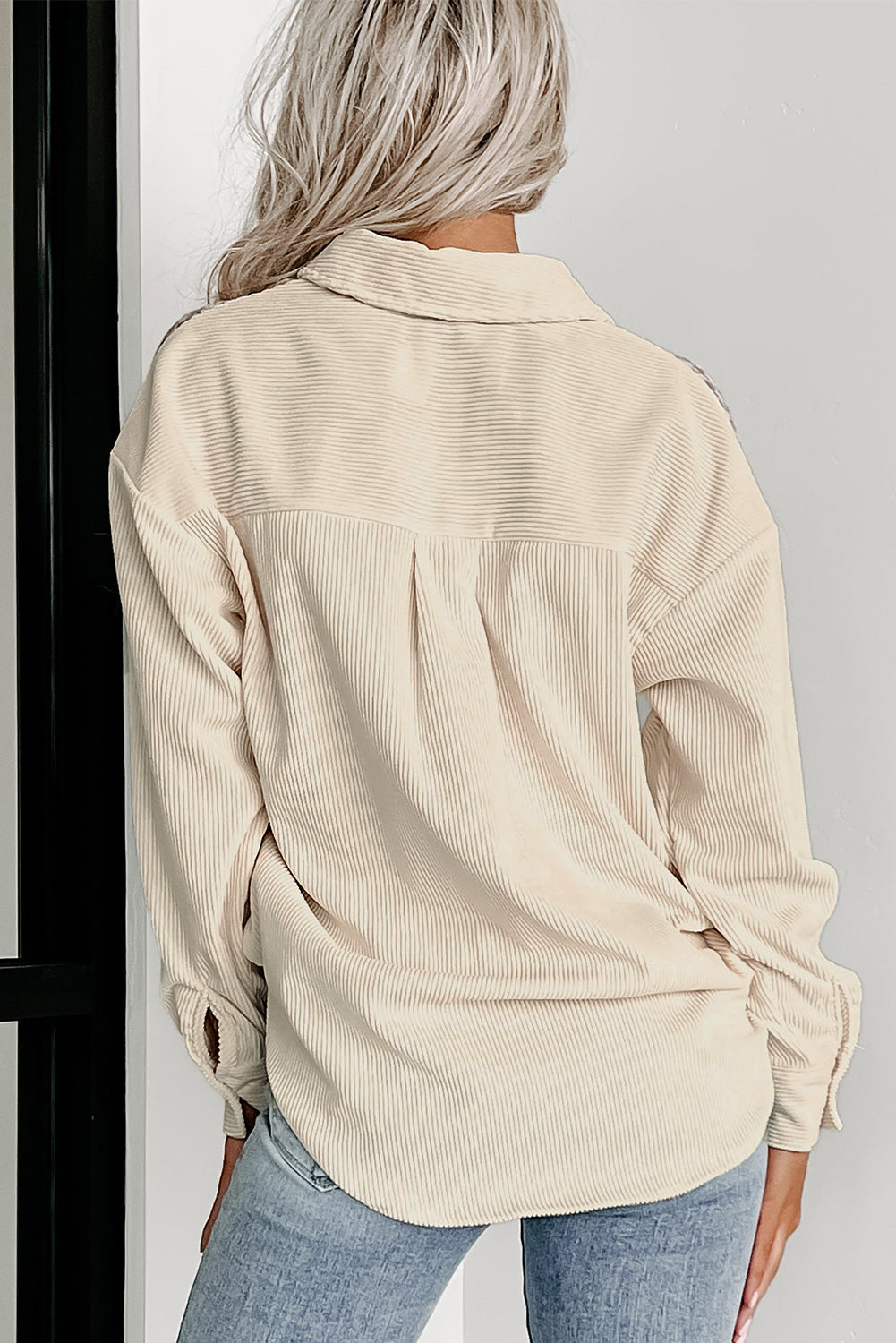 Drune | Hundezahn Muster Hemdjacke Baumwollmischung Trendy und Komfortabel