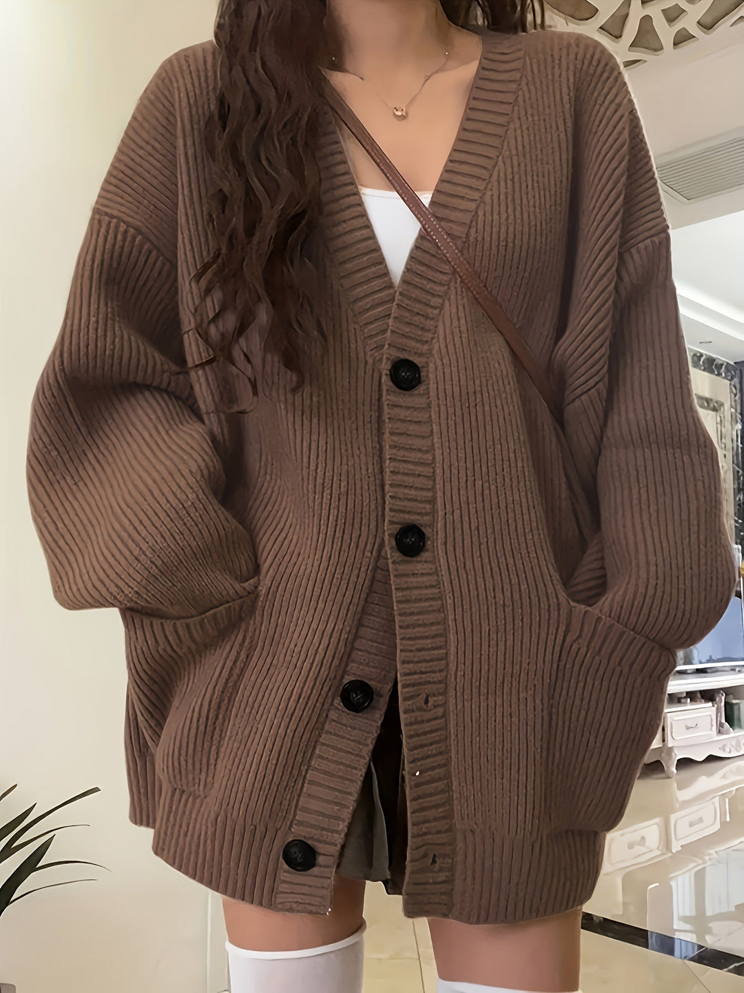 Drune | Damen Freizeit Baumwoll Strickjacke
