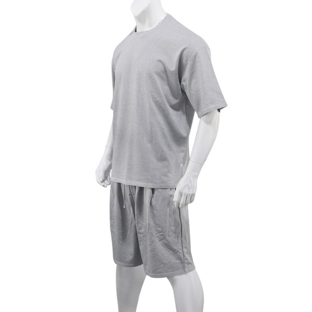 Drune | Lockeres T-Shirt Shorts einfarbiges Set