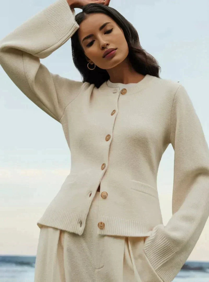 Drune | Weicher Strickcardigan mit Knöpfen für Frauen