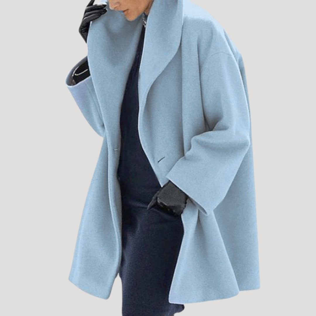 Drune | Damen Wollmantel oversized Wickel Winterjacke