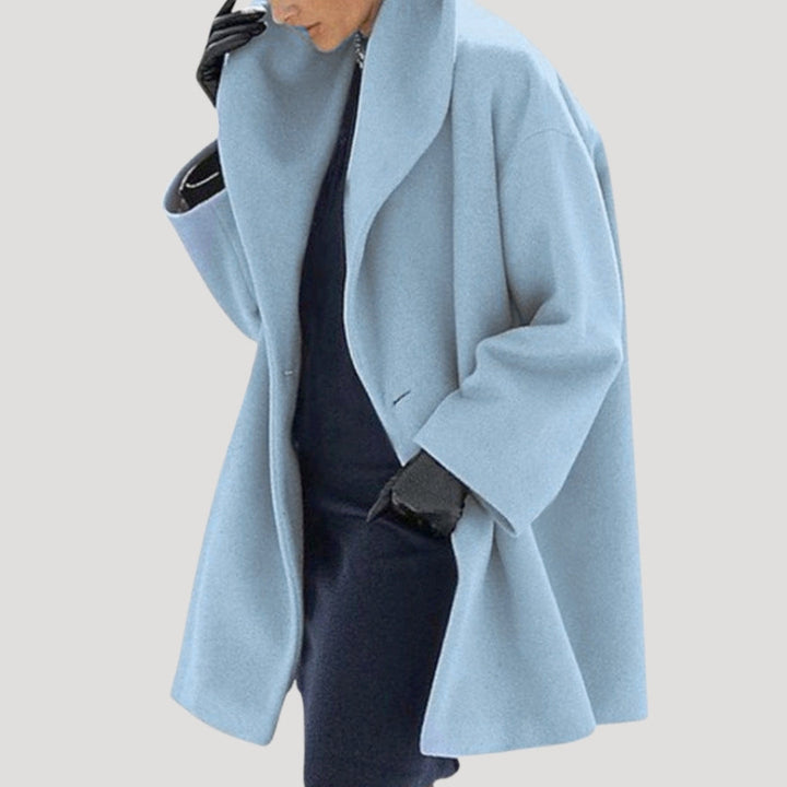 Drune | Damen Wollmantel oversized Wickel Winterjacke