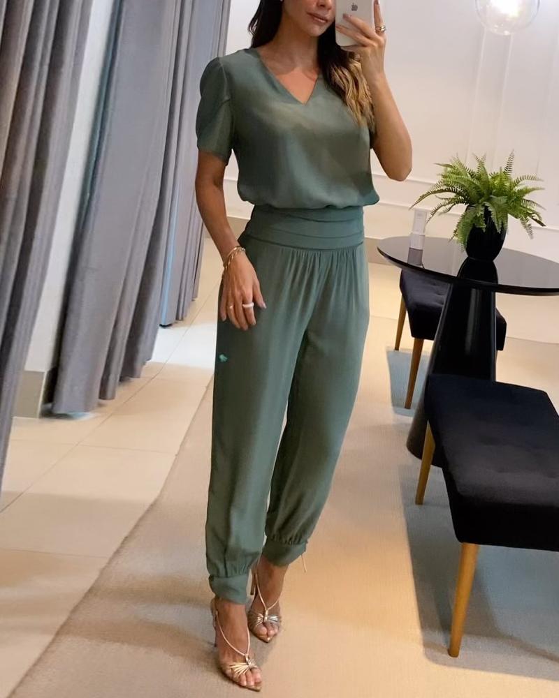 Drune | Jumpsuit mit V-Ausschnitt für Damen