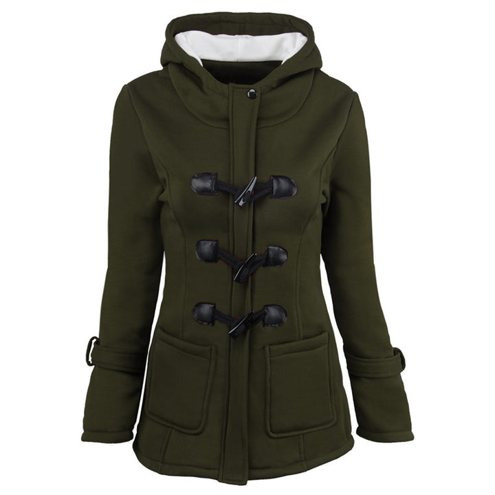 Damen Dufflecoat mit Kapuze und praktischen Taschen Drune