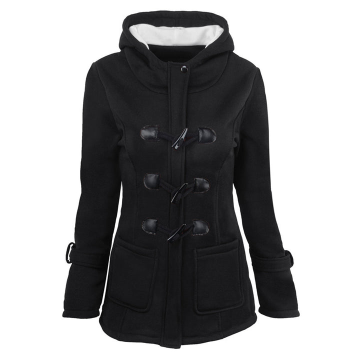 Damen Dufflecoat mit Kapuze und praktischen Taschen Drune