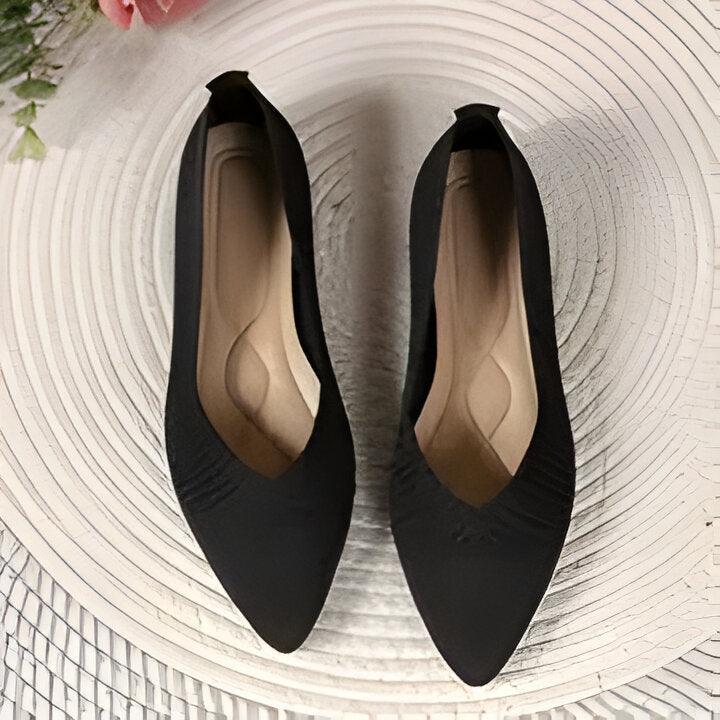 Drune | Damen Mode Flache Schuhe, Lässig Pointed Toe Knit Flats