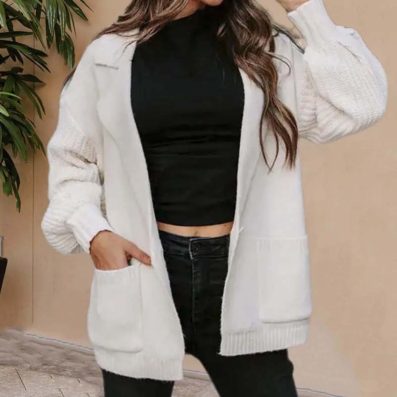 Drune | Einfarbige Zeitlose Strickjacke Für Damen
