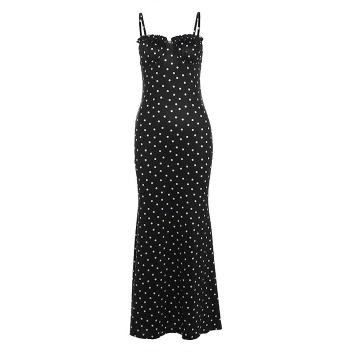Drune | Kleid mit gepunkteten Strapsen mit Neckholder
