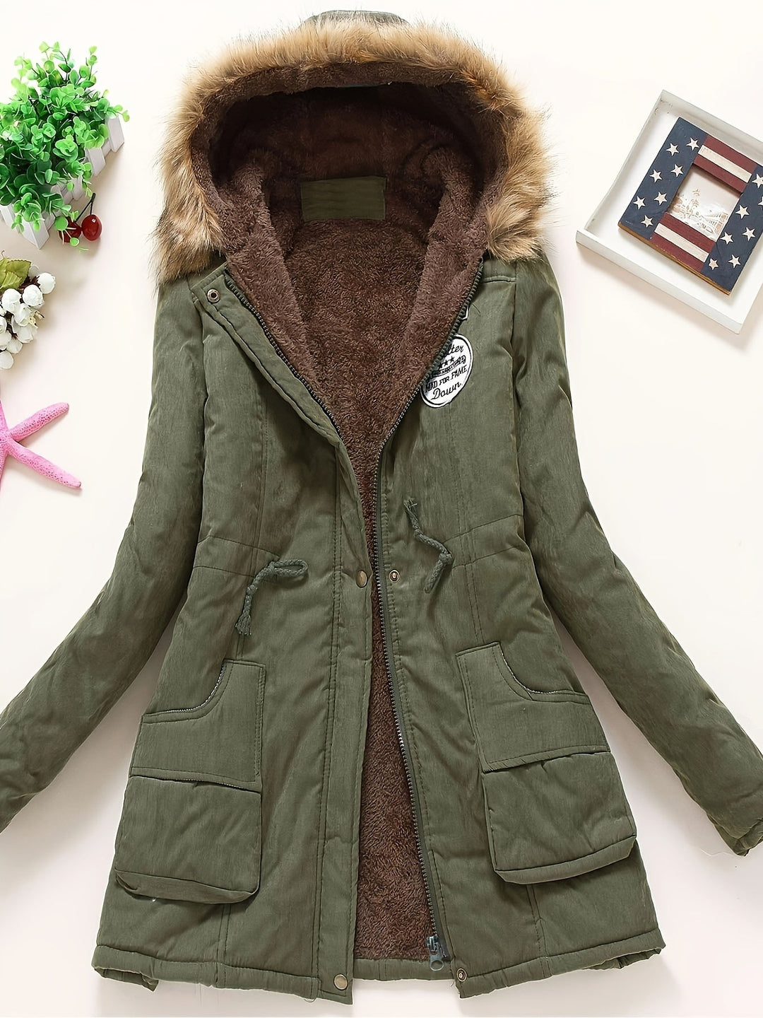 Drune | Lange Puffer Winterjacke mit Kapuze für Frauen - Perfekt für kalte Tage