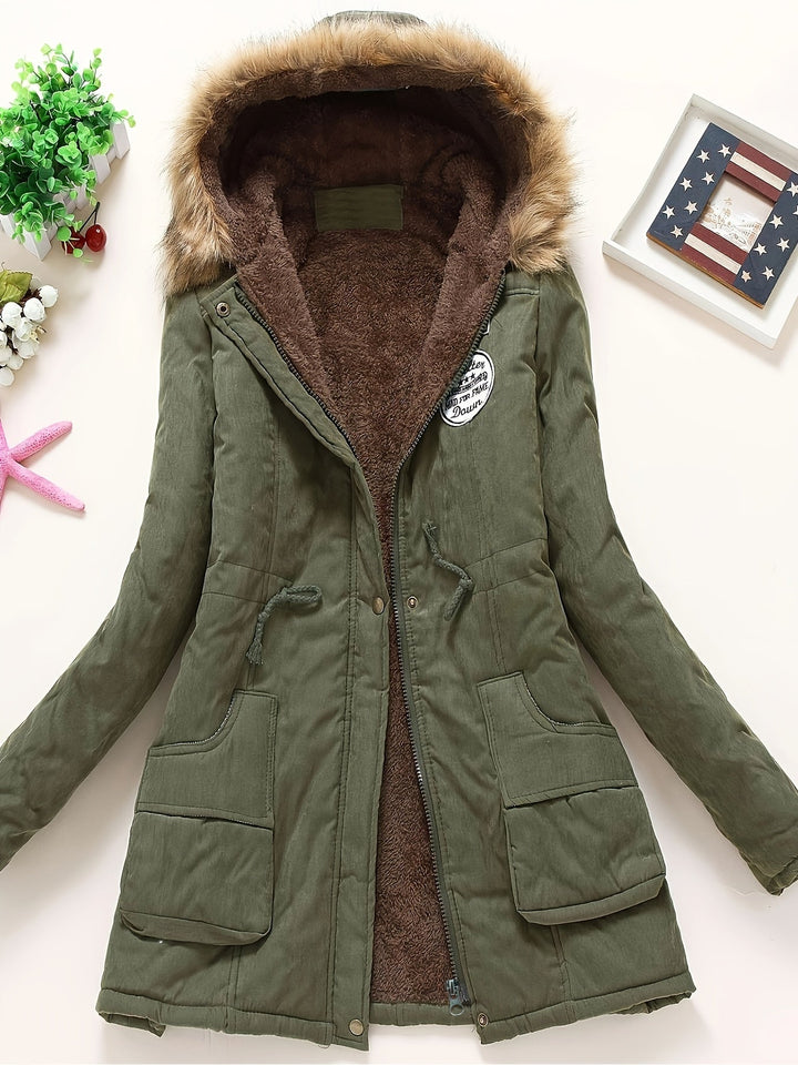 Drune | Lange Puffer Winterjacke mit Kapuze für Frauen - Perfekt für kalte Tage