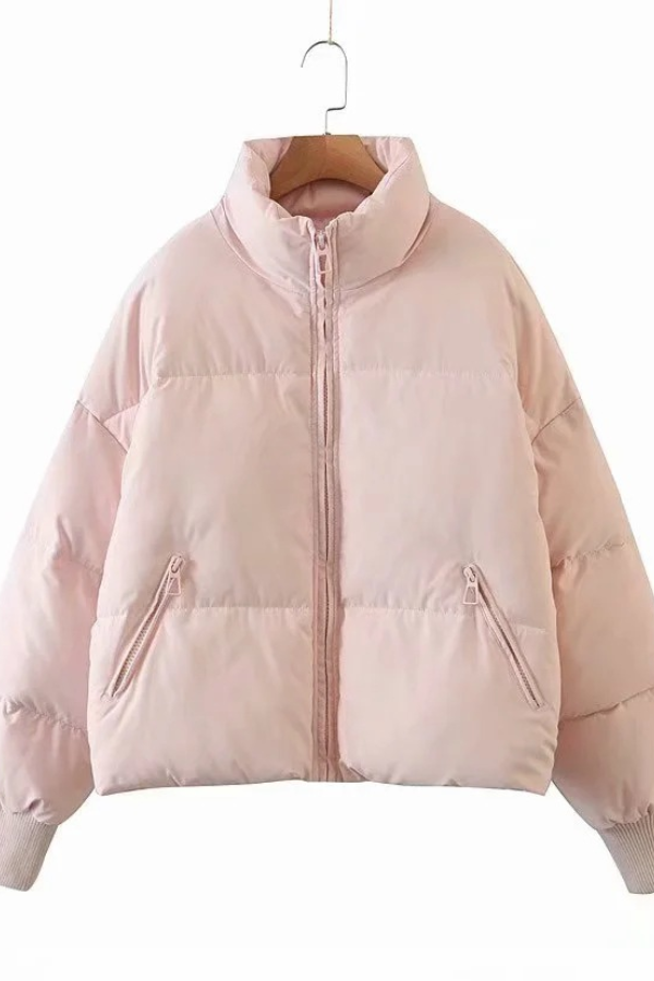 Drune | Kragen Reißverschluss Tasche Dick Warm Baumwolljacke