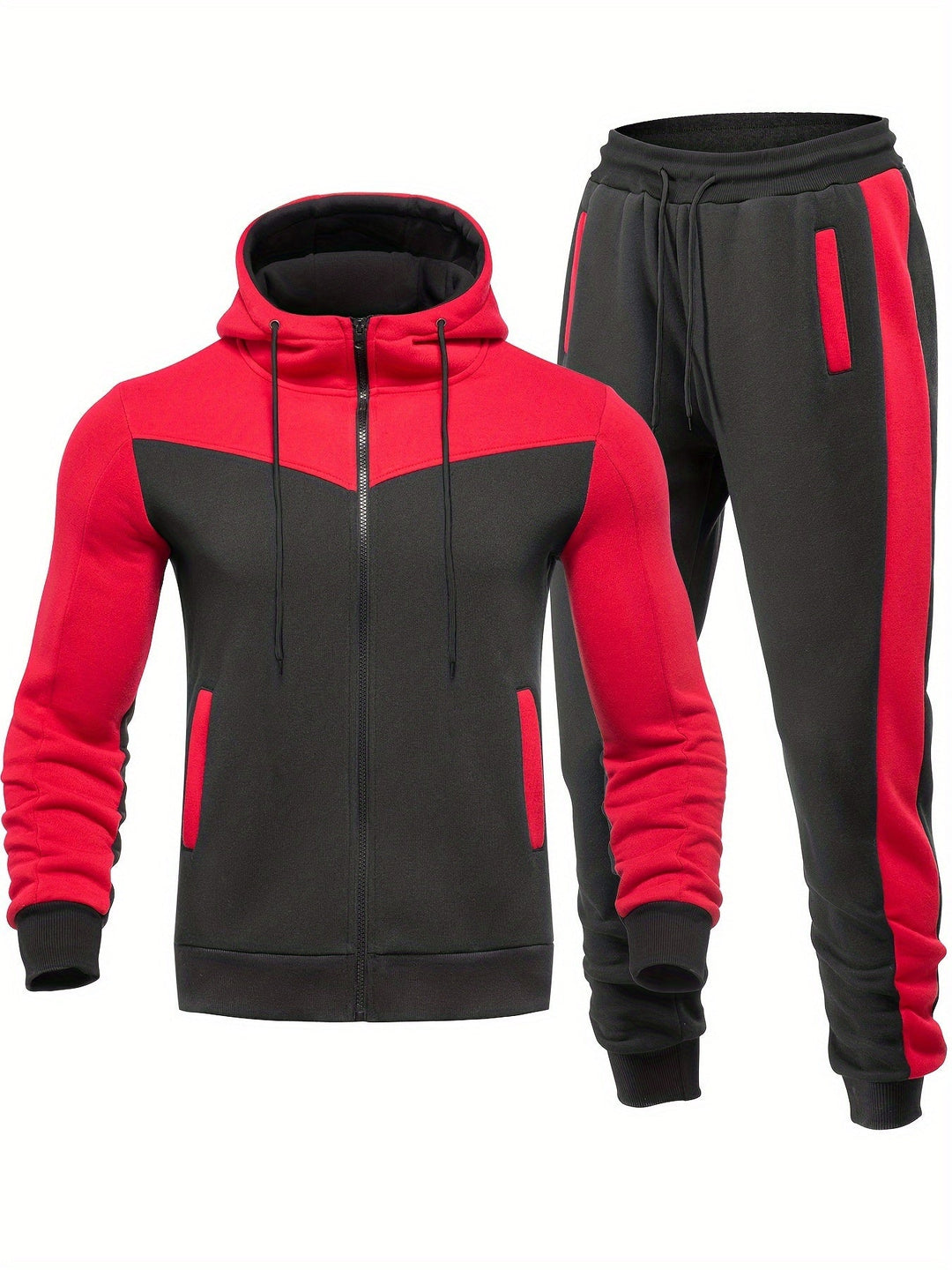 Drune | Unifarbener Trainingsanzug Mit Kragen Jacke Und Hose Für Herren - Perfekt für lässige Tage