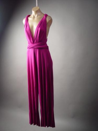 Damen eleganter Jumpsuit mit tiefem V-Ausschnitt und innovativer Wickeloptik Drune