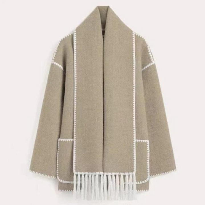 Drune | Damen Warmer Wickelkragen Winterjacke Lockere Stil