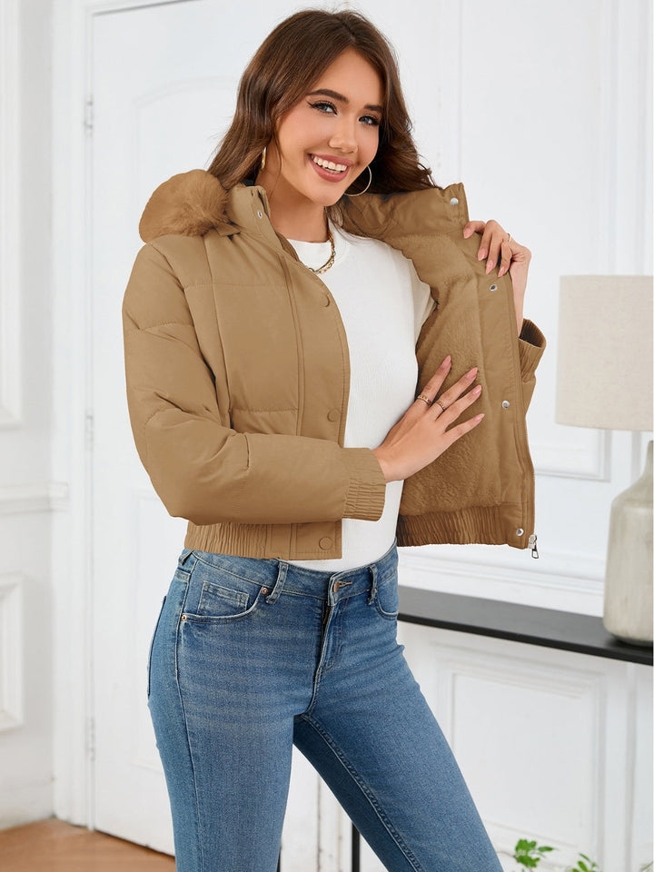 Drune | Cozy padded winter jacket with fur hood and pockets
