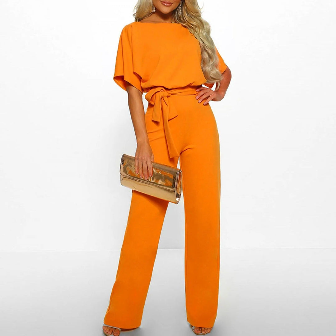 Drune | Eleganter Jumpsuit mit Rüschärmeln und Gürtel