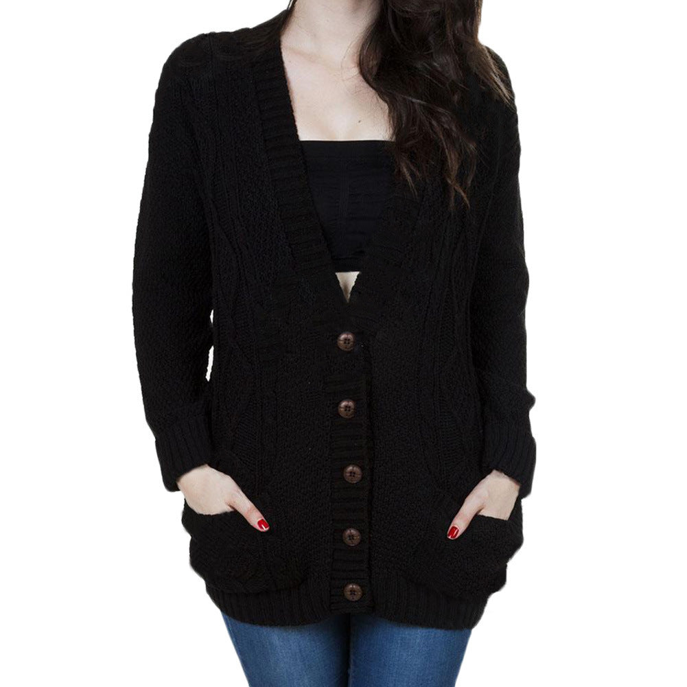 Damen Grobstrickcardigan mit Holzknopfdetails und praktischen Taschen Drune
