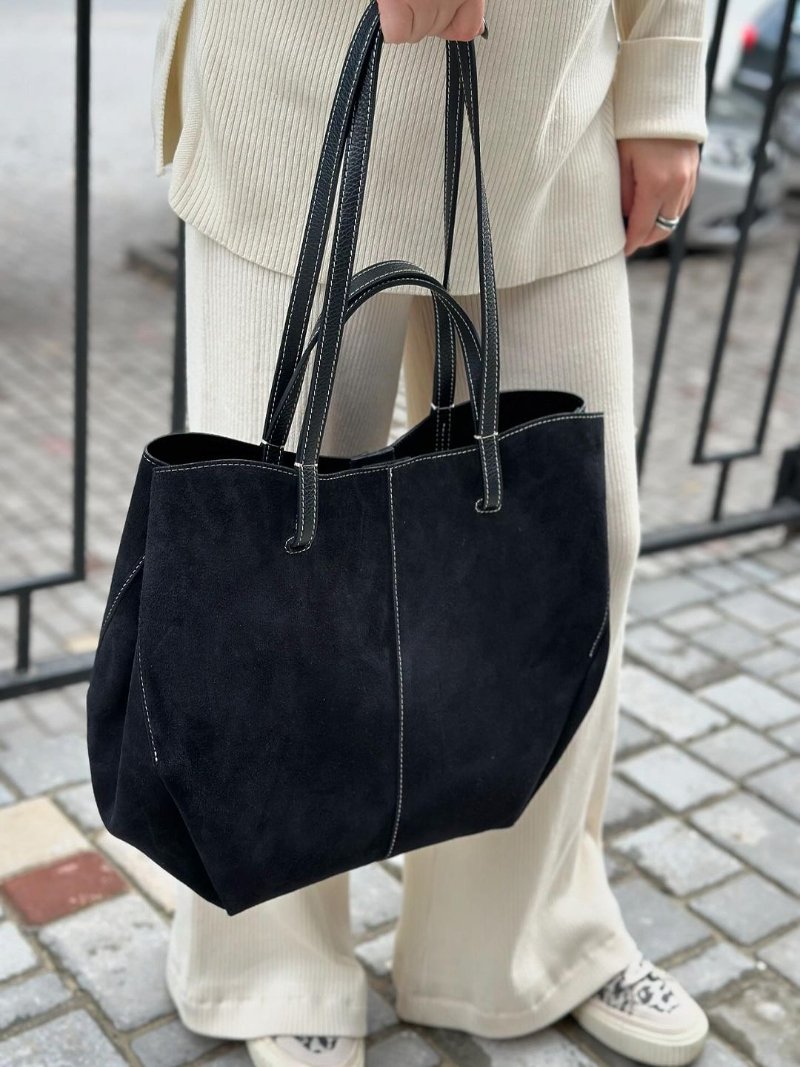 Drune | braune und schwarze Tote Bag für Damen - schicke und vielseitige Handtasche