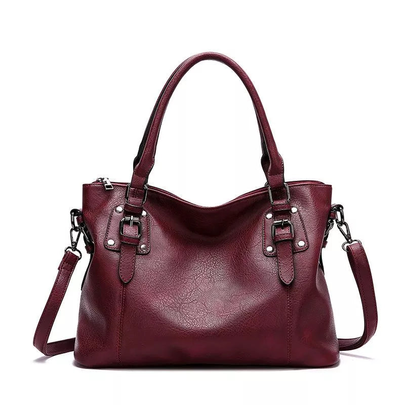 Drune | Damen Elegante Leder-Umhängetasche