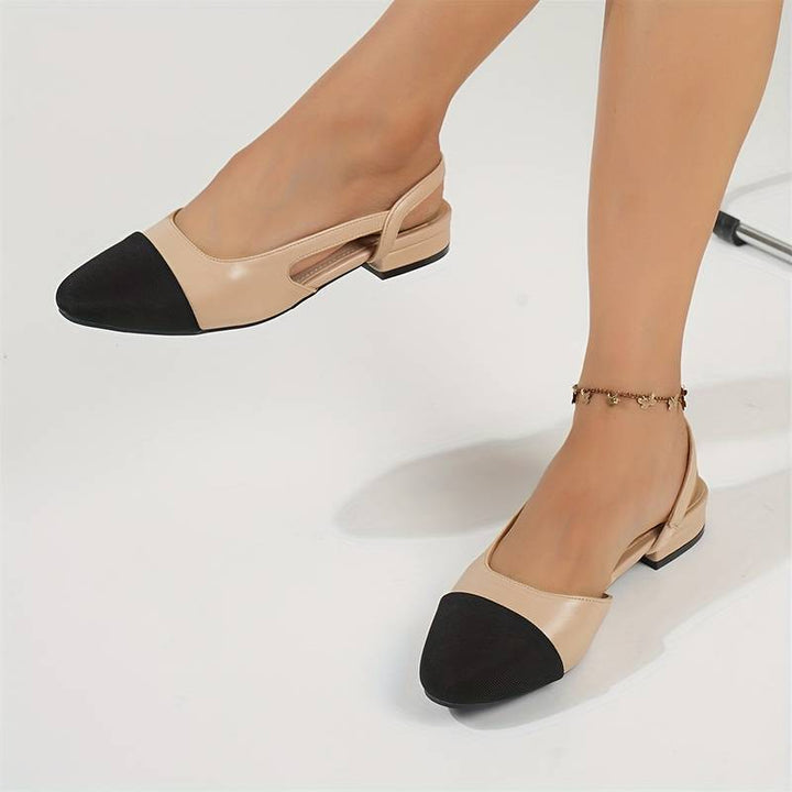 Drune | Slingback Ballerinas in Beige & Schwarz Klassischer Chic