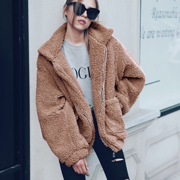 Damen Kuschelige Fleecejacke mit Reißverschluss Drune