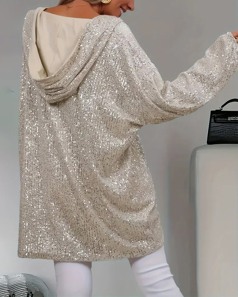 Drune | Damen Glitzernd Paillette Loose Fit