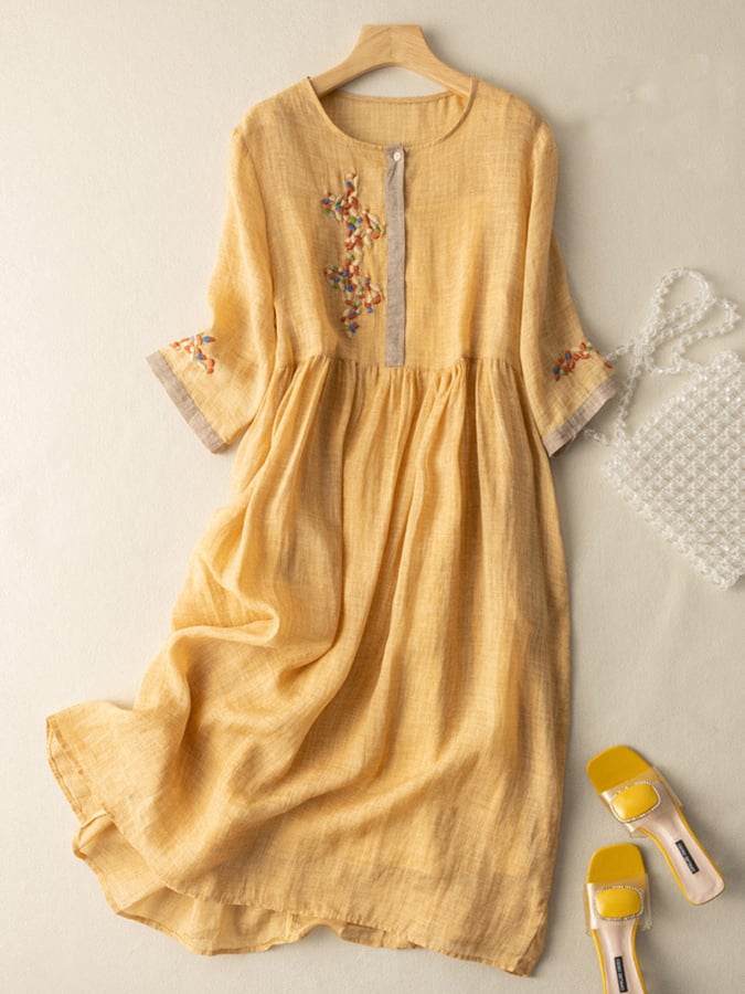 Drune | Besticktes Kleid aus Baumwolle
