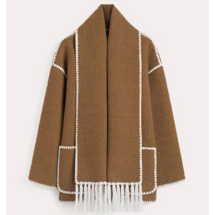 Drune | Damen Warmer Wickelkragen Winterjacke Lockere Stil