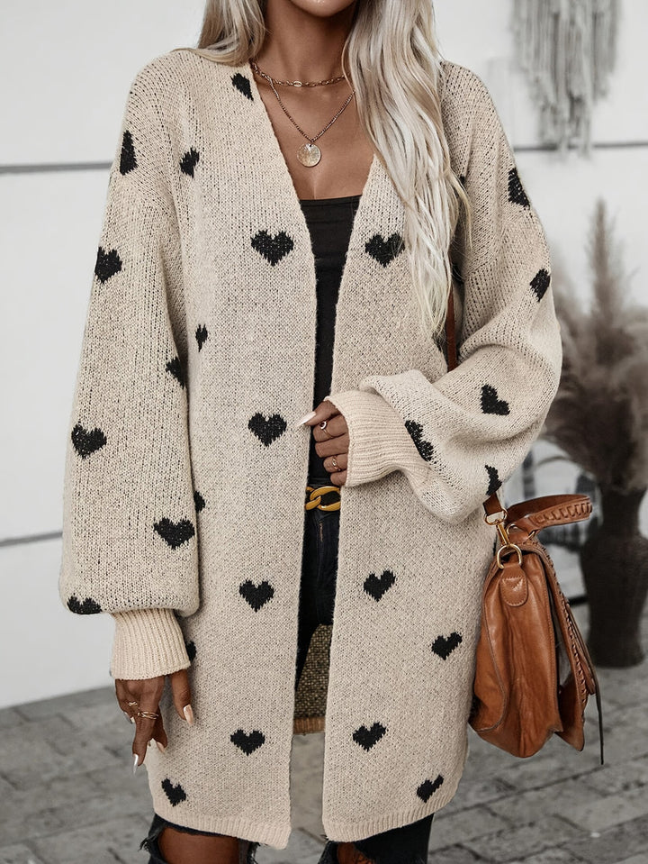 Drune | Herzmuster Wolle Strickcardigan für Damen - Perfekt für den Alltag