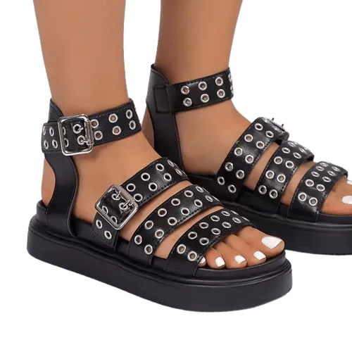 Drune | Damen-Sandalen mit offener Spitze und dickem Boden