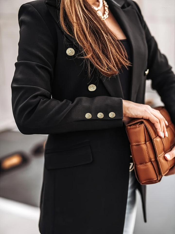 Drune | Lange Elegante Damenblazer Mit Doppelter Knopfleiste