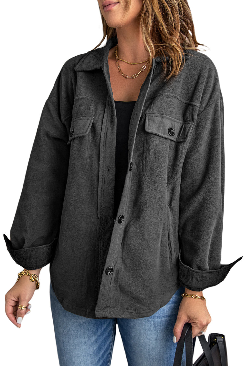 Drune | Casual Fleece Shirtjacke Weich und Warm Perfekt Für Den Alltag